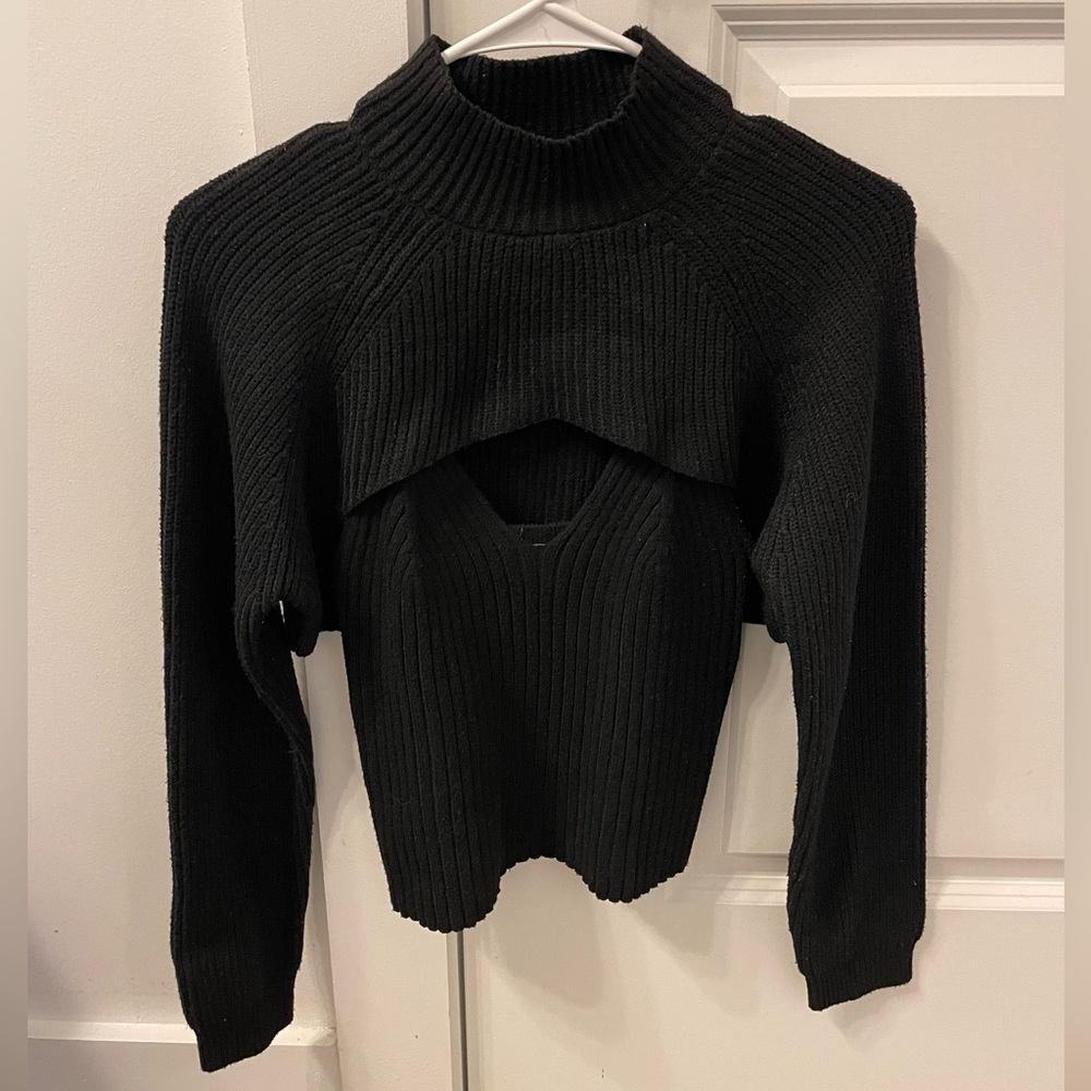 Anthropologie Black Sweater Set